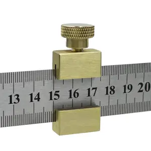 Penggaris lokator untuk pertukangan tipe T pengukur penanda pemotongan dengan pengukur garis blok & alat pengukur