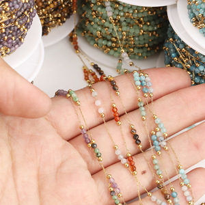 Crystal Beaded Chain <b>Bracelet</b> Stainless Steel Colorful Loose Beads Women's Jewelry Everyday Wear - Product Image 3