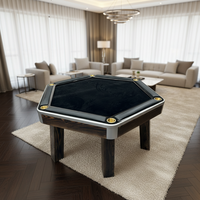 Table de poker professionnelle de luxe en bois avec pieds en bois massif, design durable pour casino et divertissement à domicile