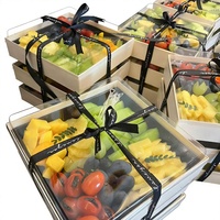 Boîte à fruits rectangulaire jetable de haute qualité pour usage commercial, 4/6/9 compartiments, emballage en carton, adaptée aux boîtes à sushis