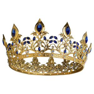 Gold Plated Luxurious Alloy <strong>Kings</strong> Full Round <strong>Crown</strong> for Men - Product Image 1