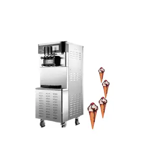 Machine à crème glacée commerciale, 110V, 220V, mélangeur 3 saveurs, machine à crème glacée pour hôtel