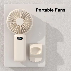 Mini ventilateurs portables rechargeables en gros, ventilateurs de table de bureau personnels, ventilateurs à main USB avec LED numériques, petit ventilateur avec batterie de 1200 mAh - Product Image 4