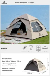Katlanabilir Taşınabilir Otomatik Kalınlaştırılmış Yağmur Geçirmez Çift Katmanlı 210D Oxford Tam Set Kamp Yaz Park Çadırı - Product Image 6