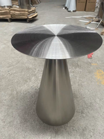 Table basse moderne en acier inoxydable, table d'appoint, table ronde commerciale, mobilier de salon en or pour salon de beauté, maison, hôtel