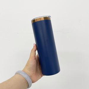 Gobelet isotherme personnalisé gravé au laser, 20 oz, fin, avec couvercle coulissant, en acier inoxydable plaqué cuivre - Product Image 2