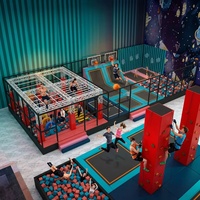 Équipement de parc d'aventure intérieur commercial direct usine : Parcours d'obstacles Ninja, pneus suspendus, fosse de mousse, trampoline et zone de lancer pour