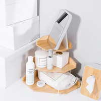 Petit espace polyvalent 3 niveaux support d'angle en bois salle de bain présentoir douche étagère salon cuisine meubles utilisation des plantes
