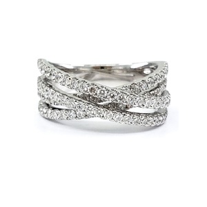 Chine livraison rapide habile Top qualité 14k or blanc massif véritable diamant rond torsion femmes bague bandes pour cadeau de mariage - Product Image 1