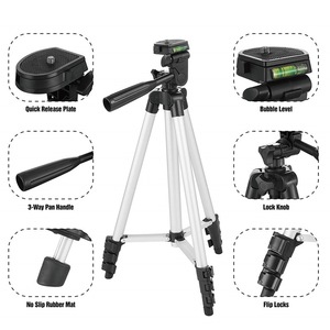 Trípode de cámara ajustable profesional blanco y negro 3120 trípode de aluminio de 1020mm para cámara Digital <span class=keywords><strong>DSLR</strong></span> teléfono inteligente teléfono móvil - Product Image 4