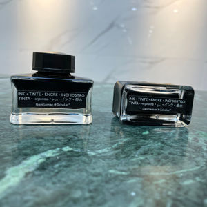 Calamaio di vetro Vintage con portapenne penna piuma tuffo ricarica Design elegante del vecchio mondo - Product Image 1