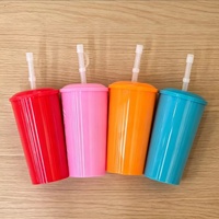 Gobelet en plastique PP 16OZ avec couvercle arqué, gobelet pour enfants réutilisable, possibilité d'imprimer un logo, design de dessin animé, moderne, simple, portable, Chine