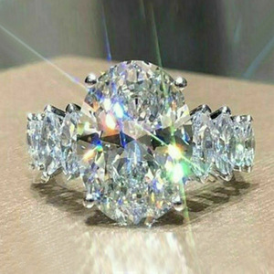 Oversized Crystal Statement <b>Ring</b> for Women Elegant Fashion <b>Cocktail</b> Party Accessories - Product Image 1