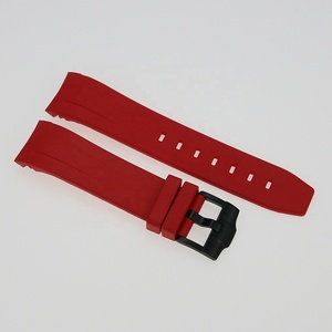 Bracelet de montre en caoutchouc vulcanisé de haute qualité, couleur rouge, trous de 1,8 mm et 2,5 mm, 22 mm, modèle SKX007 - Product Image 2