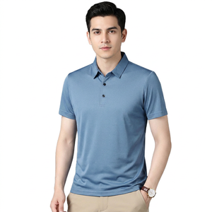 Polo à manches courtes pour homme avec col, logo personnalisé OEM, design personnalisé, haut de gamme, été, nouveau, ample, décontracté, en soie glacée - Product Image 1