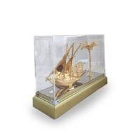 Modèle de bateau arabe Navire artisanal en métal de haute qualité avec base en bois Métal coulé pour l'impression des affaires sportives Alliage de zinc Love Sailing