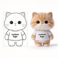 Jouet en peluche pour enfants, chat en peluche avec rembourrage en coton PP doux de qualité supérieure, personnalisable OEM ODM