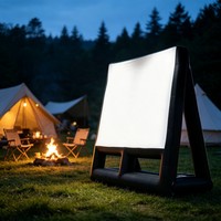 Écran publicitaire gonflable commercial de 10 à 16 pieds avec double support pour entreprises d'événements, festivals et expositions