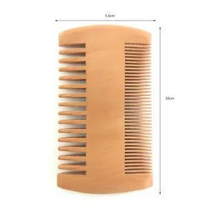 Anti-Static Beard Pocket Comb customized free logo hair wood Comb cheap price long handle Wooden comb