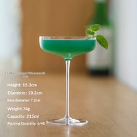 Verre à cocktail martini en cristal transparent ultra-fin, minimaliste, moderne, simple, en forme de papillon, pour bar, 201-300 ml