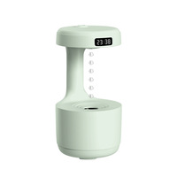 Humidificateur d'air Usb créatif vente en gros de gouttes d'eau refoulement 800 ml LED affichage de l'heure maison chambre atmosphère lumière