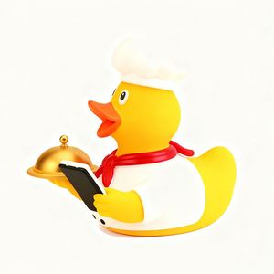 Jouets de bain en PVC personnalisés en gros, imprimés, style canard de cuisine, avec motifs conçus - Product Image 2