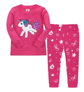 Pyjamas d'hiver en fourrure licorne pour filles de 6 <span class=keywords><strong>ans</strong></span>, taille 7, 7-8, 10-12, poupée assortie à moins de 10 dollars - Product Image 1