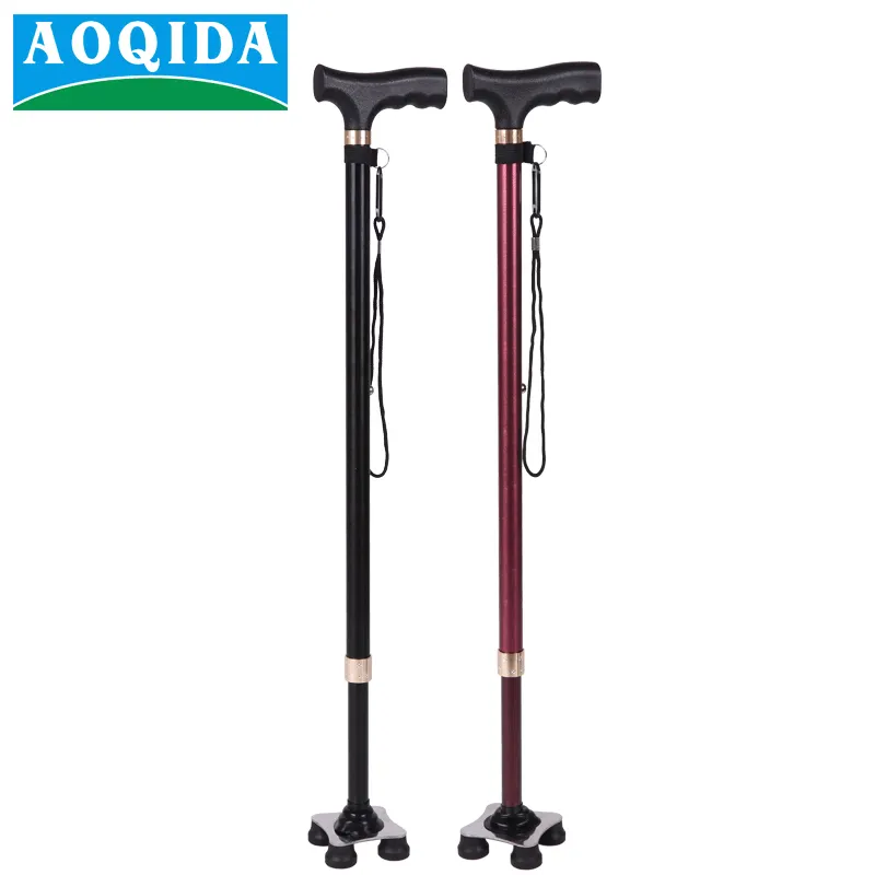 2024 AOQIDA 신공급 고품질 명반 조정 가능한 2 섹션 워킹 스틱 노인 용 지팡이