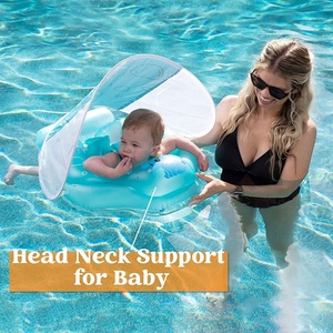 Baby Pool <b>Float</b> with Detachable Canopy, Elephant Pattern Infant Baby Swim <b>Floats</b>, Sun Protection Baby Infant Water Swimming Floa - Product Image 4
