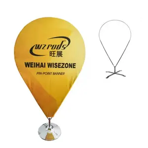 Weihai Wisezone tiang bendera meja mini, tiang bendera baja tahan karat dengan peralatan iklan