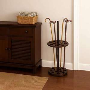 Étagère de rangement en bois, ronde, à 2 niveaux, sur pied, multifonctionnelle, pour salon, durable - Product Image 2