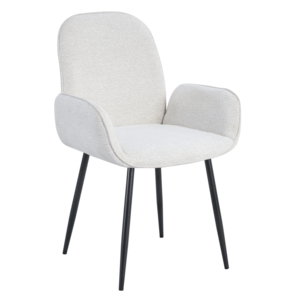 <span class=keywords><strong>Fauteuil</strong></span> baril bicolore en tissus mélangés |   Chaise de salle à manger rembourrée avec pieds en métal tubulaire <span class=keywords><strong>rond</strong></span> <span class=keywords><strong>noir</strong></span> - Product Image 5