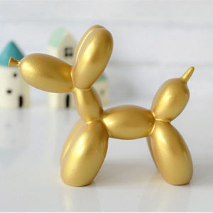 Creative Art Fashion Animal Style Sculpture Black White Dog Resin Balloon Dog Statue Hand-painted French Style Home <strong>Decoration</strong> - Product Image 4