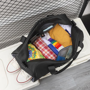 Sac de sport unisexe personnalisé avec logo, géométrique, grande capacité, sac de voyage, compartiment à chaussures, imperméable, en tissu Oxford, tendance - Product Image 3