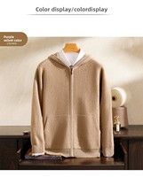 Ensemble pull et cardigan zippé à capuche en cachemire et laine pour homme, modèle 2026, couleur unie, manches longues, épais et chaud pour l'hiver