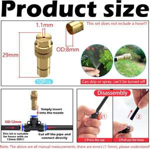 Kit Sistema di Irrigazione in Ottone con Irrigazione a Goccia Automatica Adattatore a Connessione Rapida 12mm per Giardino Cortile Prato Serra - Product Image 3