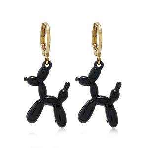 2025 nouveau haute qualité en gros couleur bonbon 3D métal chiot boucles d'oreilles mignon dessin animé chien Huggie boucles d'oreilles pour femmes filles - Product Image 6