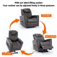 Salon moderne Fauteuil de canapé inclinable en cuir pour personnes âgées avec alimentation électrique Fauteuil pivotant de massage à bascule