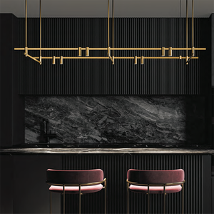 Bel hôtel chambre salon déménagement bricolage modularisation conception or piste lumière LED multi-tête combinaison lustre de luxe - Product Image 6