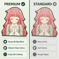 Autocollants et décalcomanies 3D lenticulaires personnalisés pour voitures sur le thème de l'anime – Cadeaux promotionnels durables, écologiques et imperméables avec effet de mouvement