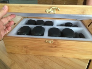 45 pièces relax Hot stone <span class=keywords><strong>massage</strong></span> set avec boîte en bambou (votre logo sur la boîte est le bienvenu) - Product Image 2