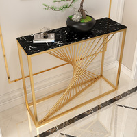 RW ST-A01 Table console murale en fer forgé, style moderne et minimaliste, pour entrée, couloir, hall, meuble d'entrée de luxe léger pour la maison