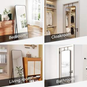 Espejo de Cuerpo Entero 57x20 con Marco Metálico Rectangular, Espejo de Maquillaje y Vestidor para Colgar en la Puerta o de Pie - Product Image 2