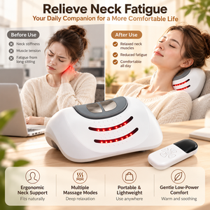Almohada de Masaje Cervical con Calor y Pulsaciones, Soporte Ergonómico para el Cuello, Control Remoto para Hogar y Oficina - Product Image 5