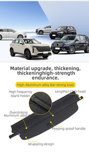 Cubierta de carga retráctil portátil para <span class=keywords><strong>AUDI</strong></span> <span class=keywords><strong>Q7</strong></span> 2010-2015, cubierta de <span class=keywords><strong>maletero</strong></span> de fibra de carbono de cuero antiespionaje, accesorios interiores traseros - Product Image 2