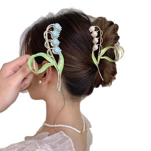 Pinzas para el cabello de 5cm de alta calidad para mujer, nuevo estilo elegante, superventas, accesorios para el cabello de Metal y plástico, venta al por mayor de fábrica - Product Image 1