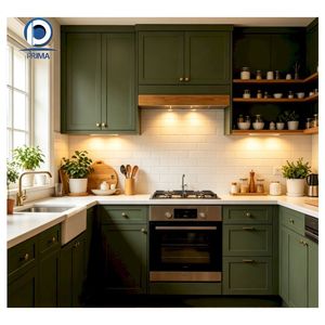 Gabinetes de Cocina <span class=keywords><strong>Prima</strong></span> Personalizados con Acabado Laca de Superficie Lisa, Construcción de Madera Sólida <span class=keywords><strong>Natural</strong></span> - Product Image 6