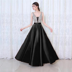 Vestido de Noche Elegante de Malla para Mujer, Sexy, con Cuello en V, Largo, con Lentejuelas, Superventas <span class=keywords><strong>2021</strong></span> - Product Image 1