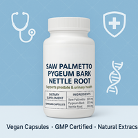 Capsules Naturelles aux Plantes pour la Santé de la Prostate Hommes Femmes, Vitalité, Soutien Immunitaire, 60 Capsules/Bouteille, Durée de Conservation 2 Ans, Testé par un Tiers