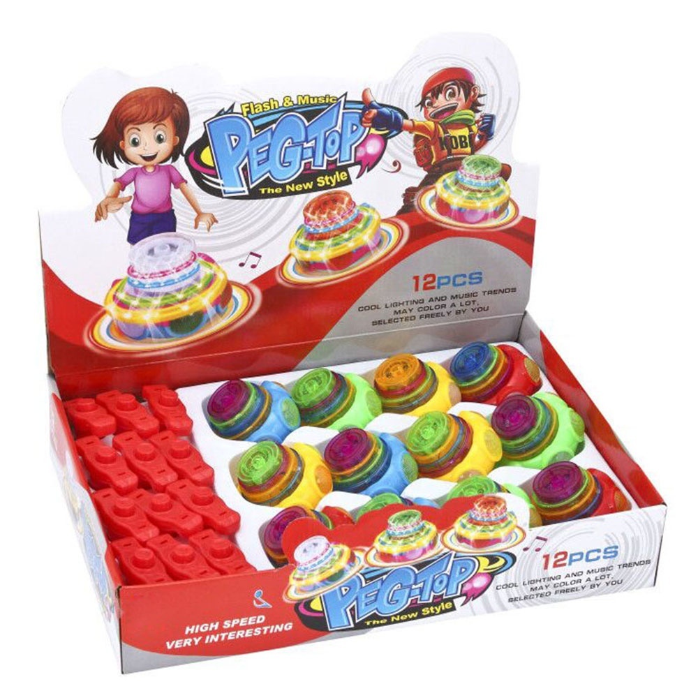 Lot De 4 Toupies LED Lumineuses Et Musicales – œufs De Pâques Gyroscopiques Avec Lanceurs, Multicolores, Pour Enfants Et Adultes – Décoration Et Jeu Interactif